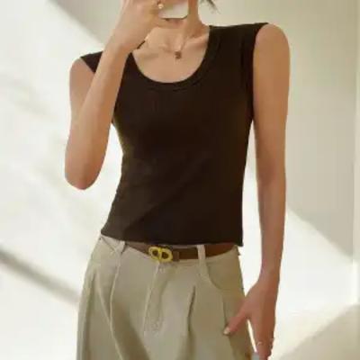 Rundhals-Camisole Damen Sommer Ärmellos Unterhemd Top zum Unterziehen