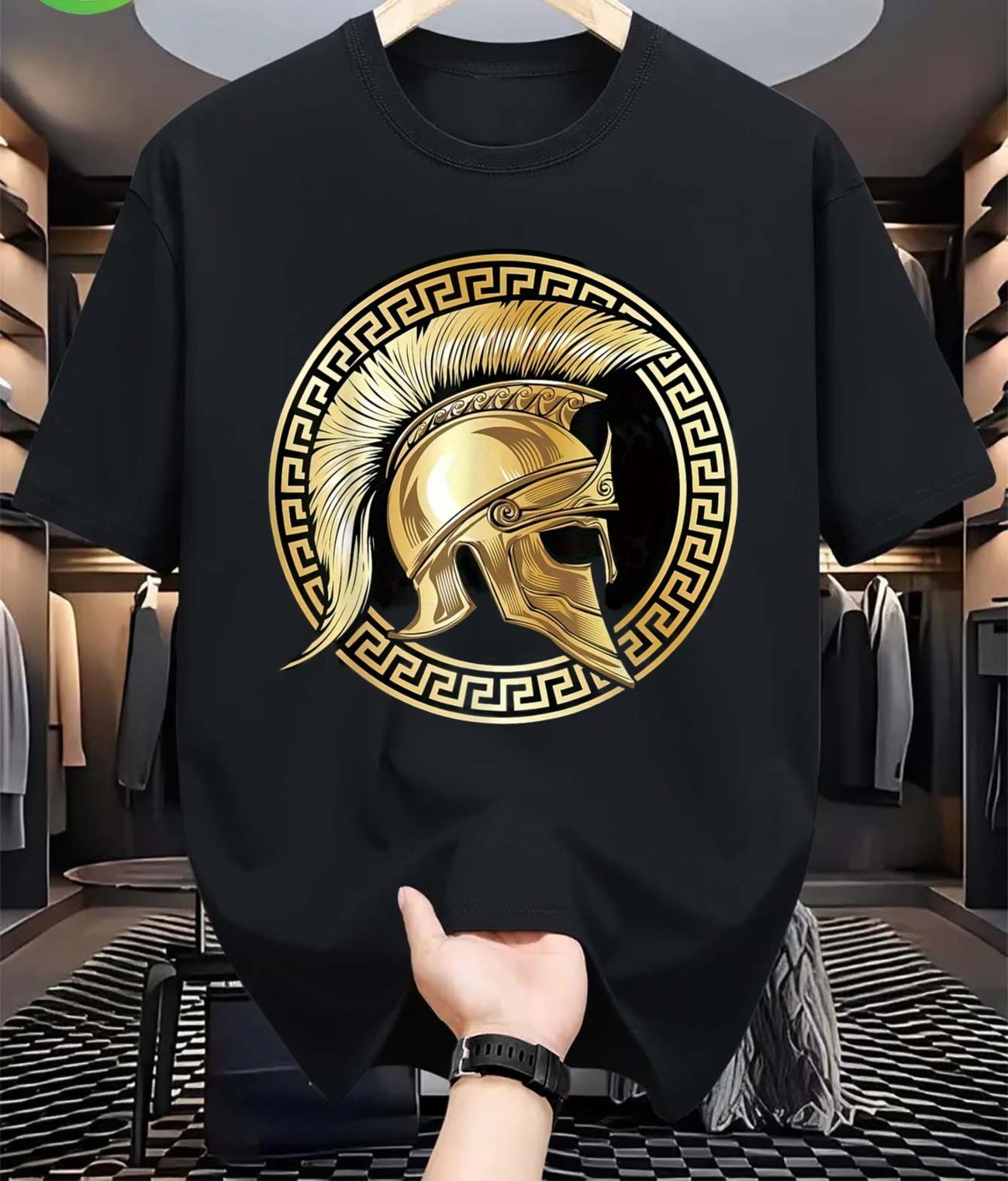 

Classic Vintage Spartan Warrior Graphic Y2K Retro T Shirt Women Unisex Cotton Tee Summer Spring Oversized Novelty Streetwear Loose S