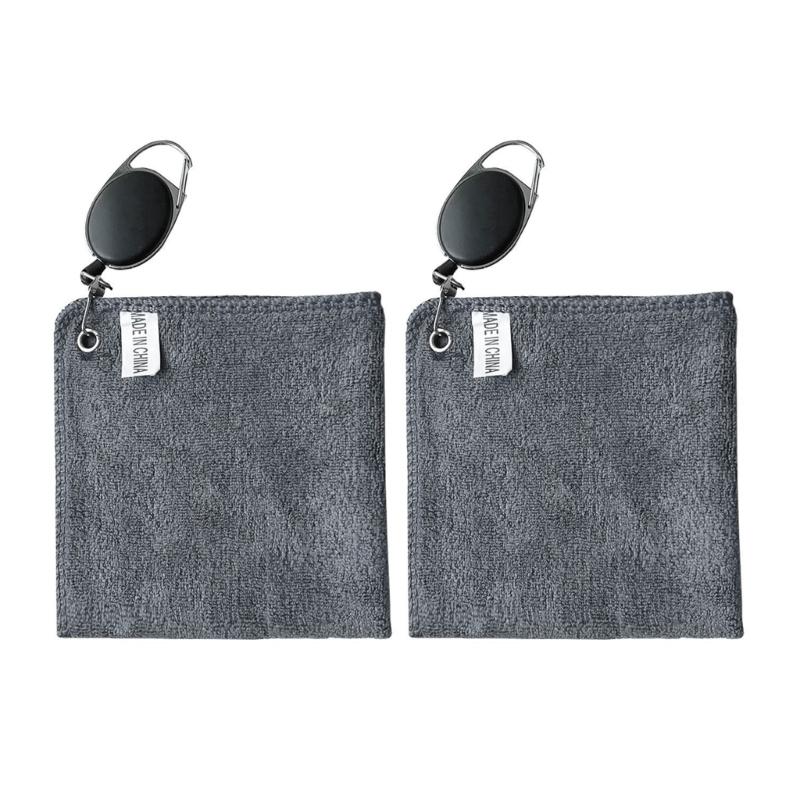 Golfs Towel for Bag, Water Absorption Cleaning Cloth Clean Towel Golfs Club Head Wipe Cloth with Portable Buckle Hook