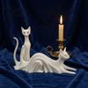 Solid Structure Desk Ornament 3D Printed Cat Ghost Buddy, Cute Halloween Kitty Figurine for Small Bookshelf Display Statues Office Shelf, Spooky