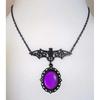 Gothic Bat Crystal Necklace - Women's Halloween Fashion Jewelry