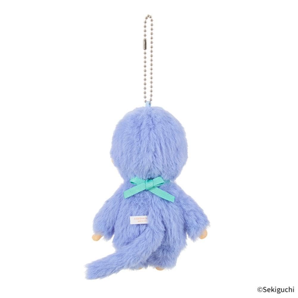Sekiguchi Monchhichi COLORS Schlüsselanhänger Plüsch Blaues Spielzeug,