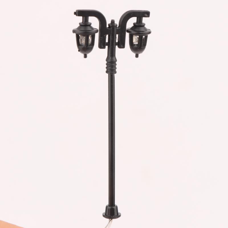 10Pcs Railway Bonsai Micro Landscape Decor For Rail And Building Layout Model Railway Lamppost Led Park Lanterns Lamps