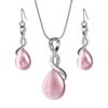 1 Set Bride Necklace Earrings Kit Waterdrop Pendant Rhinestone Twisted Ring Elegant Luxury Hypoallergenic