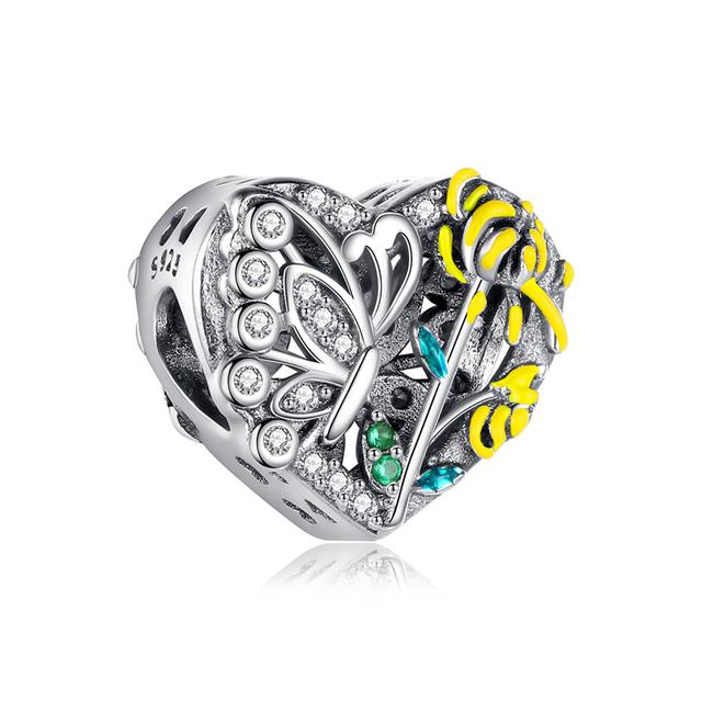 2022 New 925 Sterling Silver Butterfly of Flower Fit Original Charm Bracelet DIY Fashion Silver 925 Jewelry Making