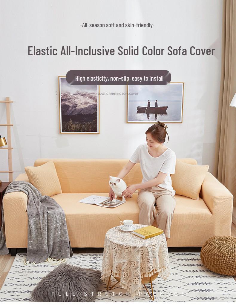 Cat-Scratch-Proof Stretch Sofa Cover, Full Wrap, Universal, Four Seasons Protection, 2025 Model.