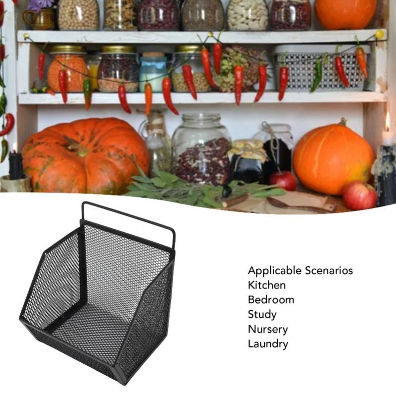 Hangende Draadmand 13,2x10x15cm Zelfklevende Metalen Kleine Draad Opbergmand voor Keuken Badkamer Slaapkamer