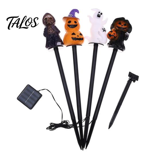 4-in-1 Pumpkin Stake with LED 4Pcs/Set Halloween Solar Ghost Light, Festive Outdoor Lighting Lights, Waterproof Decorative Lamp for Garden Patio