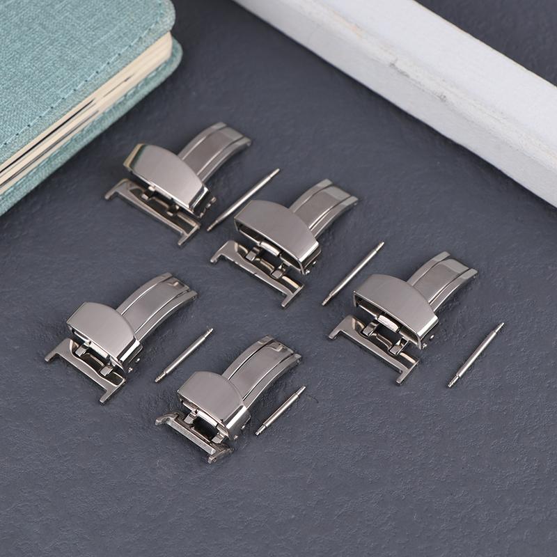 Cataramă de ceas cu fluture din oțel inoxidabil, 14 mm, 16 mm, 18 mm, 20 mm, 22 mm, catarame pliabile cu buton, pentru curea de ceas