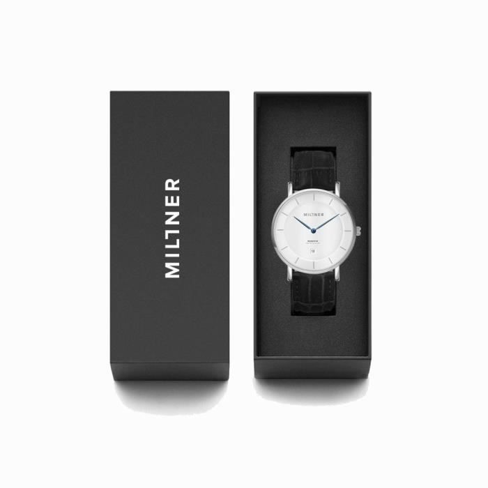 Montre - Miltner - Regents - Cuir noir - Quartz - 39mm étanche 1atm