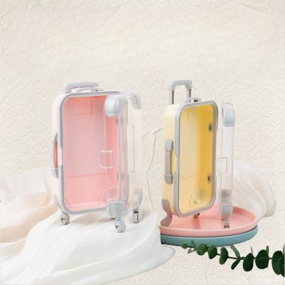 7-teiliger Mini-Transparenter Koffer Süßigkeiten-Party-Aufbewahrungsbox Kleine Gegenstände Reise Falsche Wimpern Schmuck-Display Simulation Trolley-Koffer