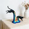 Estatuetas de Gato Impressas em 3D Novidade Estátua de Gato Saltando Colecionável Escultura de Animal para Decoração de Prateleira de Mesa de Casa