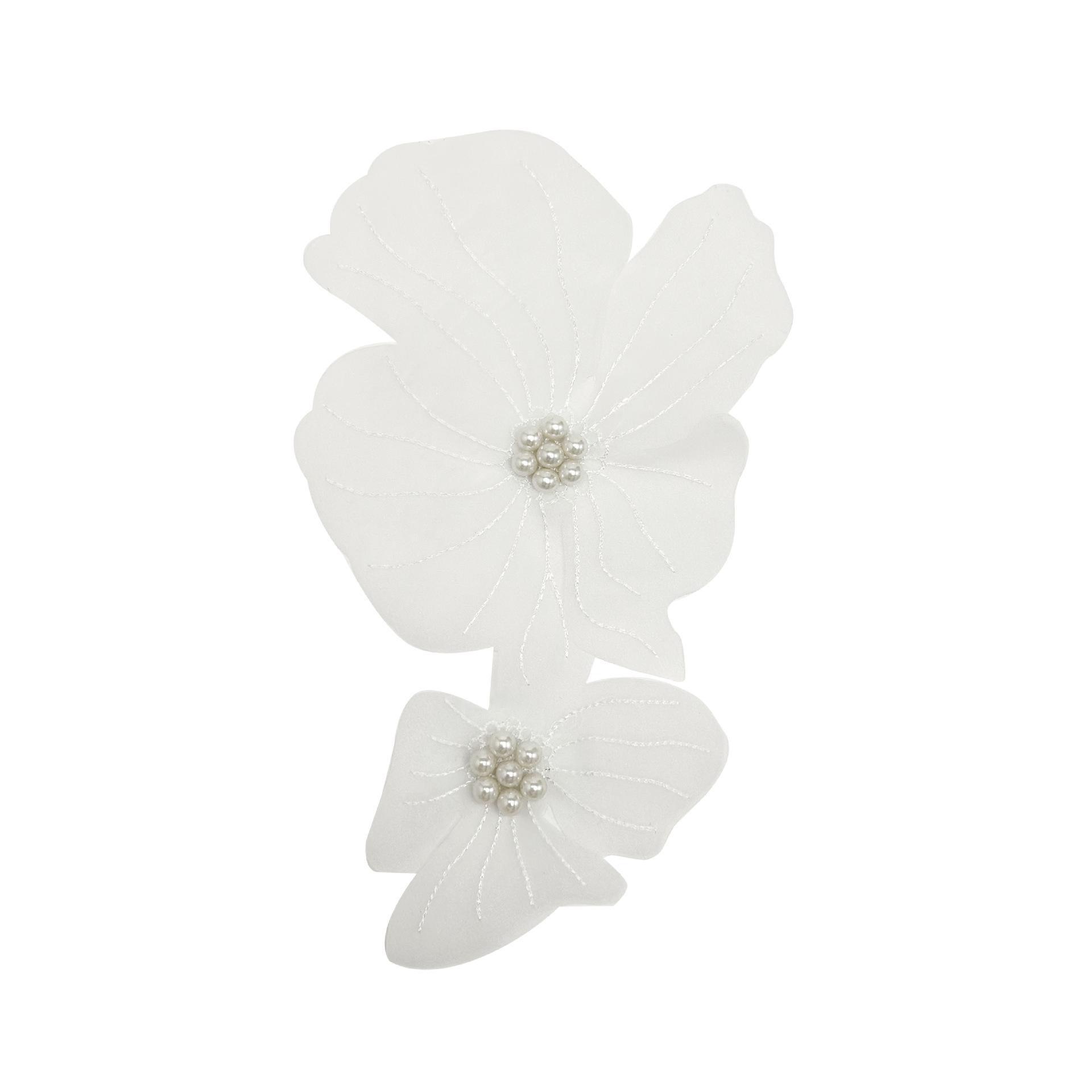 

Collar Cloth Sticker Bead Flower Piece Decoration Sweater Long Sleeve Corsage Front Collar Accessories Computer Embroidery Flat Flower H5126-2 Apricot