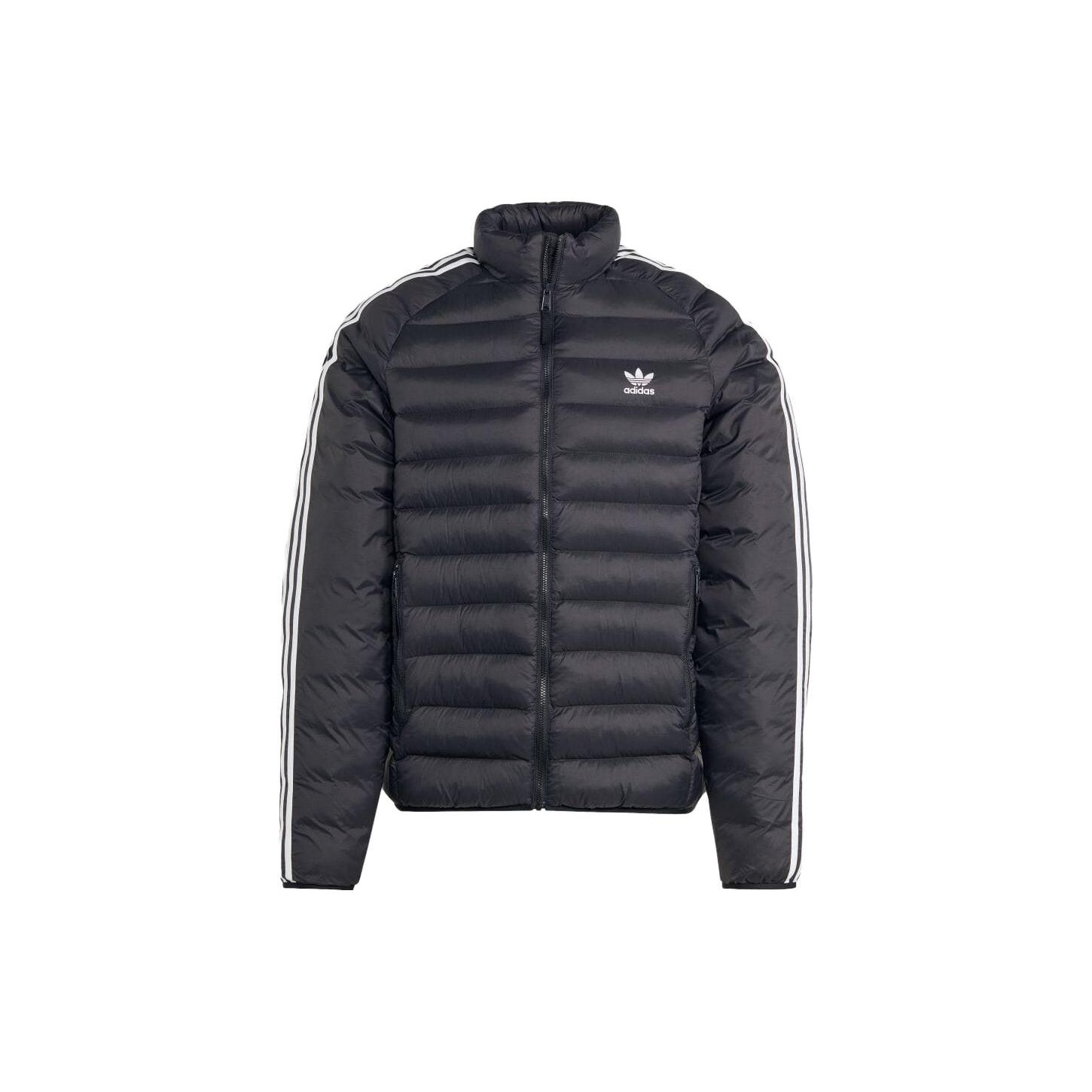 

Adidas Оригинальная куртка мужская с цветными блоками, тремя полосками, логотипом, на молнии, со стойкой, с длинными рукавами, черная IL2565 XS