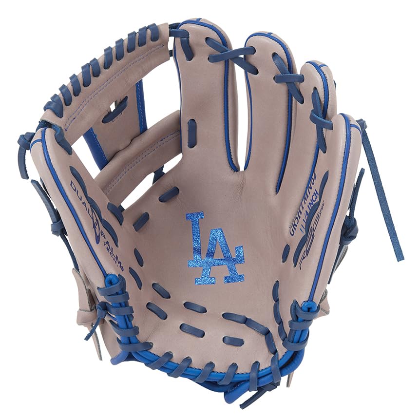 Rawlings HYPER TECH MLB TEAM GR5HTMN62 Luva de Arremesso de Beisebol Dodgers, Macia, de Jogador de Campo Interno, II, 11,25 polegadas, Mão Direita