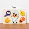 3D Geometric Character Profession Wooden Puzzle: Interactive Educational Cognitive Toy for Early Learning