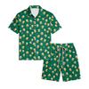 Conjunto Casual de Top Ligero Transpirable Estampado para Hombre y Shorts con Cordón