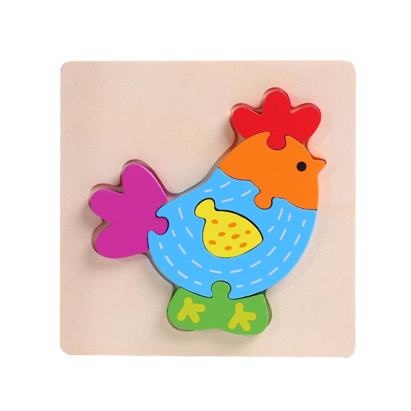 Wooden 3D Three-Dimensional Puzzle Children'S Educational Toys Infant Montessori Early Education Intellectual Development Puzzle Board