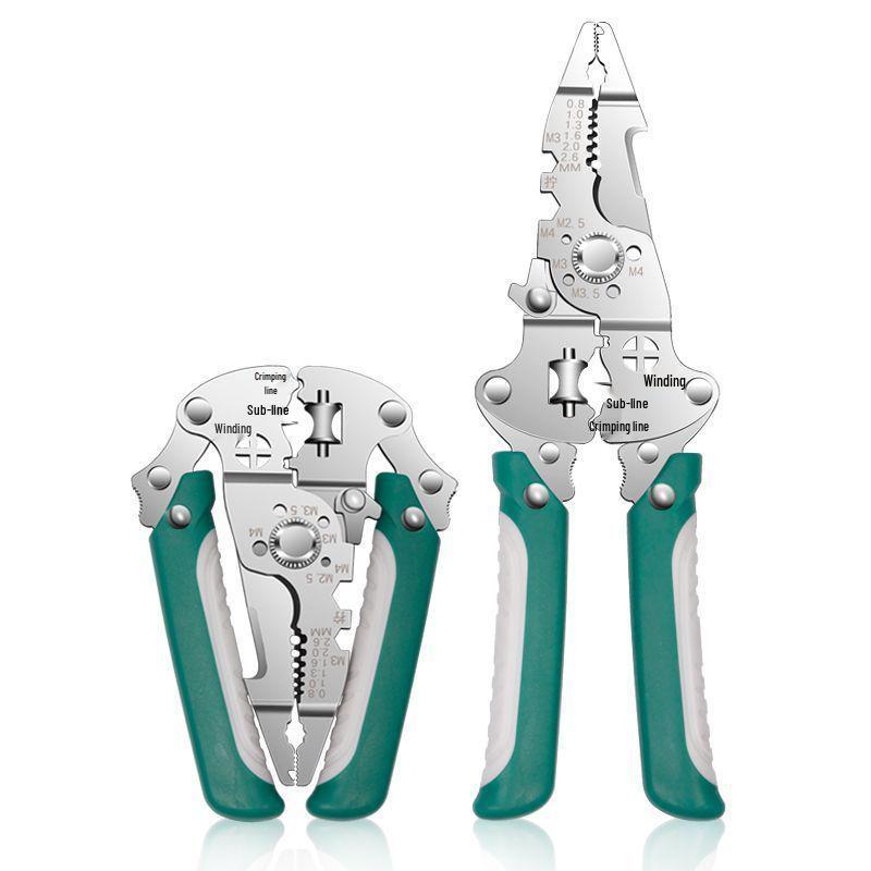 Enhanced 28-in-1 Multifunctional Electrician Wire Stripper & Crimper with Foldable Pliers