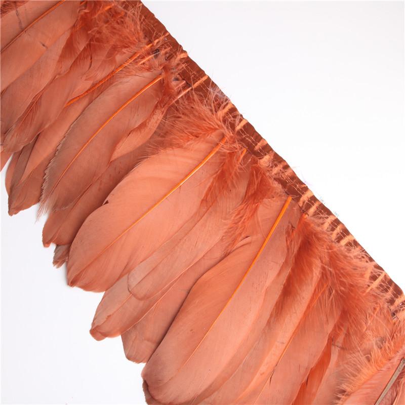 2 Meter/Lot Gänsefedern Besätze gefärbt Echte Gänsefeder Fransenbänder für Kleid Rock Stoffgürtel dekorative Kleidung