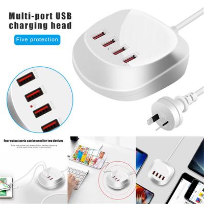 4 USB Ports Extension Socket Power Strip Adapter Charger Outdoor Travel Charging for Smartphone Tablet