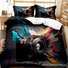 Vintage Camera Duvet Cover Fashion Comforter Bedding Set Soft Quilt Cover And Pillowcases For Teens Boy Single/Double/Queen/King