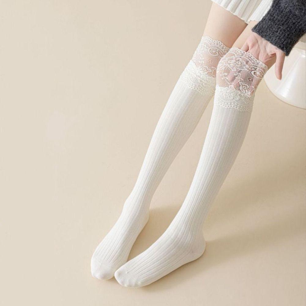 Breathable Women's Long Socks Solid Color Knee High Socks Fashion Girl's Stacked Socks Boot Socks