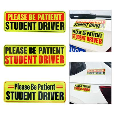 Safety Warning Driver Magnet Please Be Patient Student Driver Magnet Rookie Driver Bumper Reusable Reflective Sticker