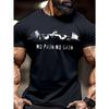 Men's Muscle Man Lifting Iron Printed Pattern Shoulder T-shirt
