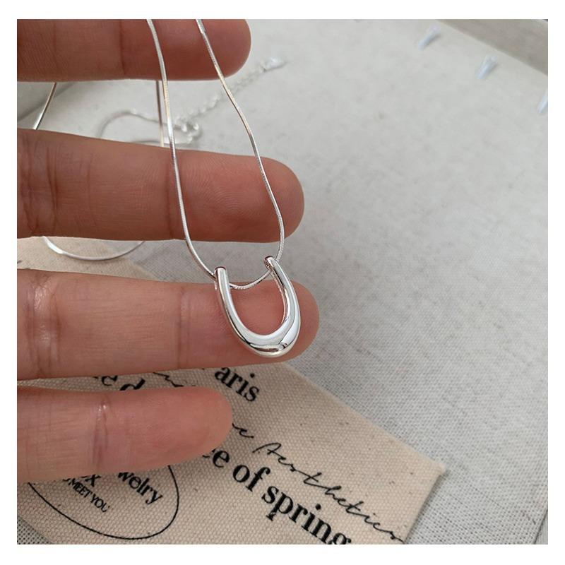 

S925 Серебряное U-образное ожерелье, цепочка со змеиными костями, простой доступный роскошный модный дизайн, ожерелье в форме подковы, серебряные аксессуары 925 серебряный