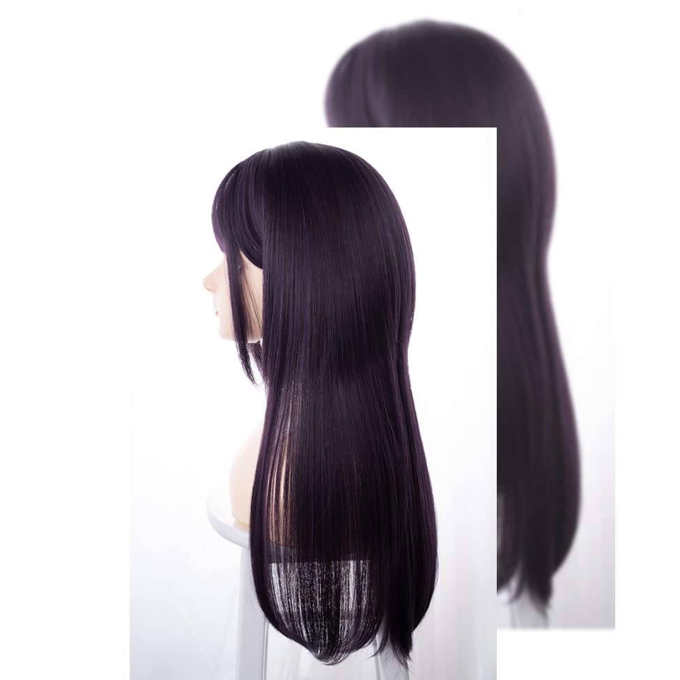 Harajuku-style jellyfish wig with a slimming effect. Heat-resistant, long, straight, purple. Perfect for cosplay, parties, and everyday wear.