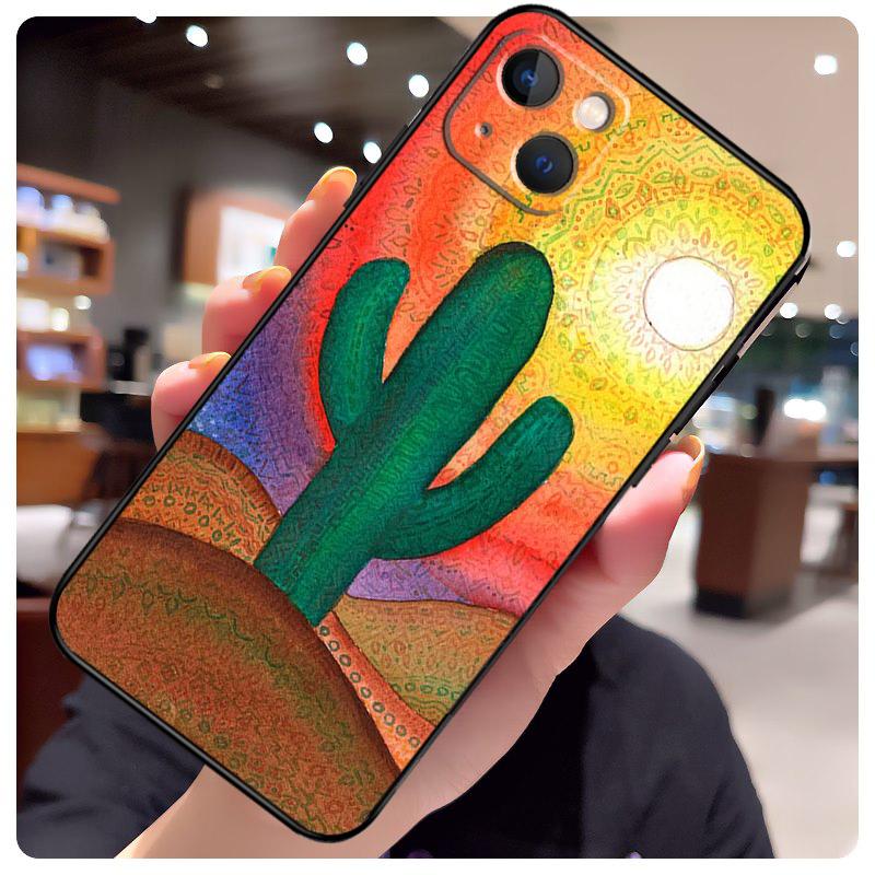 Plant Cactus Case For iPhone 16 12 13 11 14 15 Pro Max Plus X XR XS 13 12 Mini Back Cover Capa
