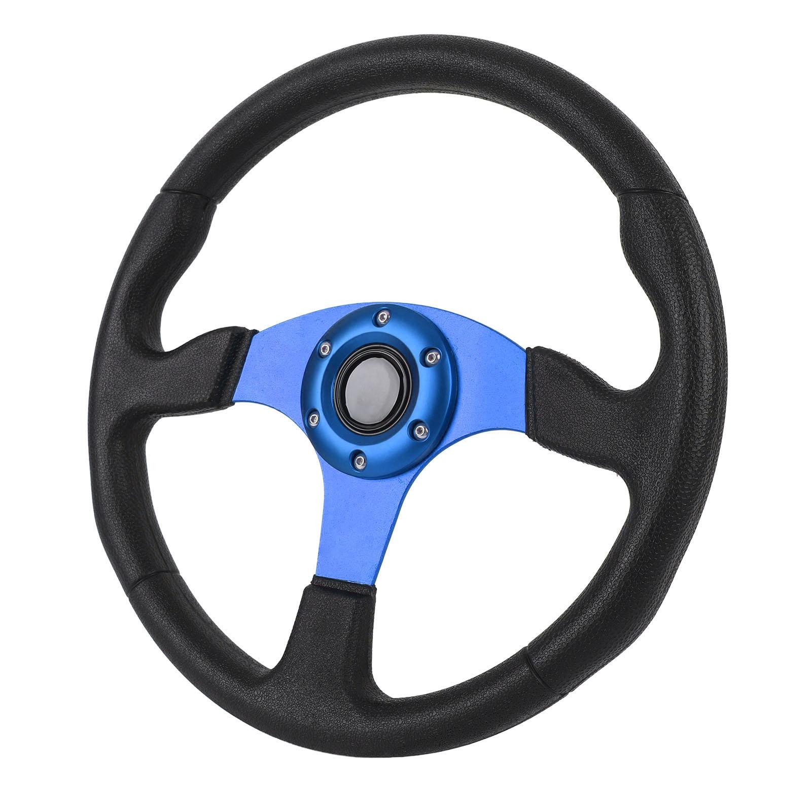 14 inch   Racestuur PU Leer Aluminium Frame   Past op 6-gaats Stuurkolomadapter