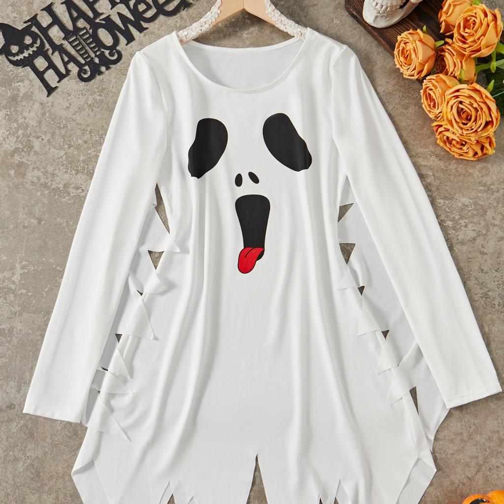 Cross-Border European & American Sexy Halloween White Ghost Dress Costume for Women