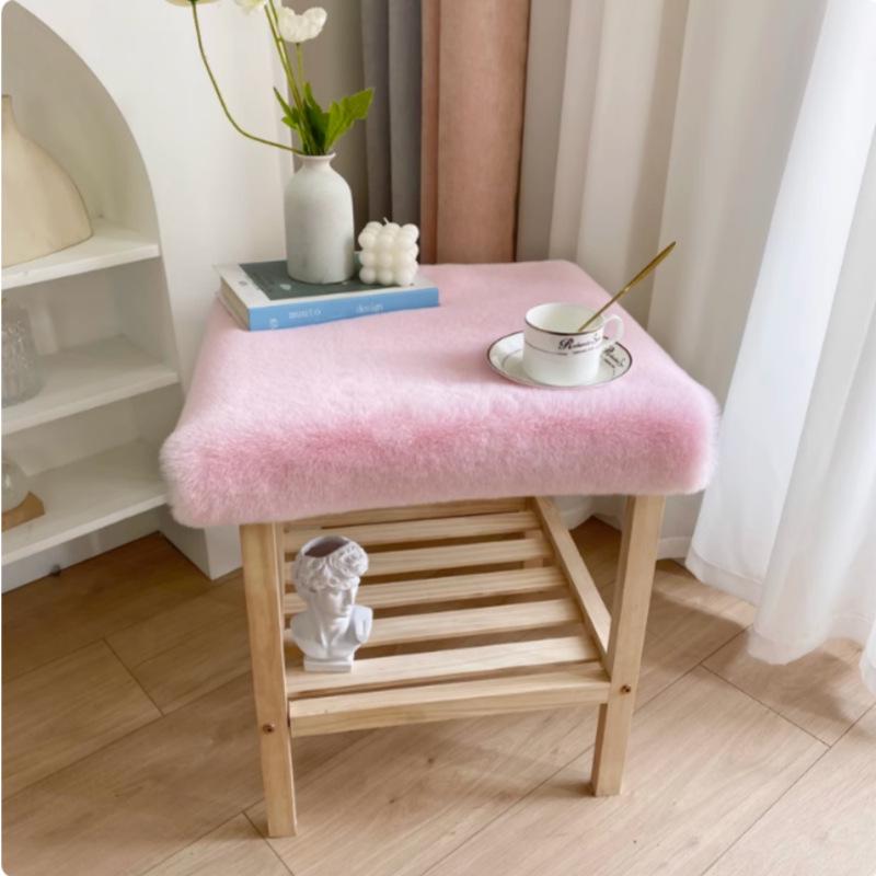 

Rabbit Plush Dustproof Bedside Table Mat & Chair Cushion 40x40cm Square