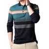 Autumn New Men's T-shirt Cotton Lapel Top Men's Long-sleeved T-shirt