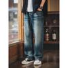 American Retro Heavy-Duty Washed Vintage Straight-Leg Jeans for Men, Spring and Autumn Wide-Leg Pants, Export Men's Casual Long Pants