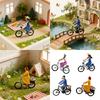 1/64 Scale Realistic Cycling Scene Model Miniature Cyclist Figurine for Model Building Set and Railway Landscape Decors
