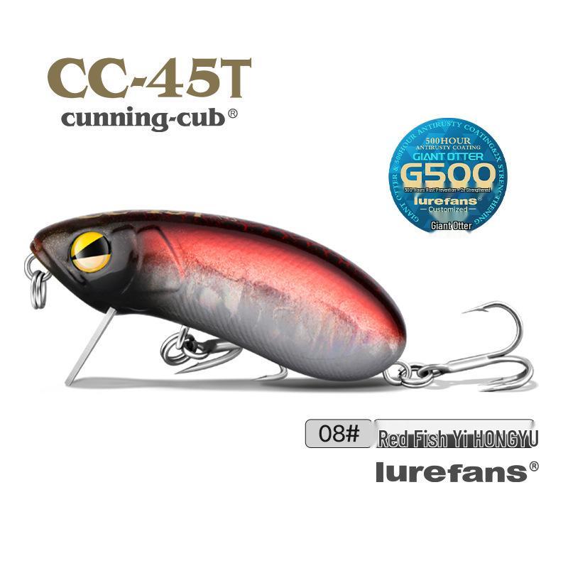 Big River Flowing CC45T Chubby Floating Minnow: Metal Lip Bass Aspius Lure, 25 Models 5g/45mm/Floating