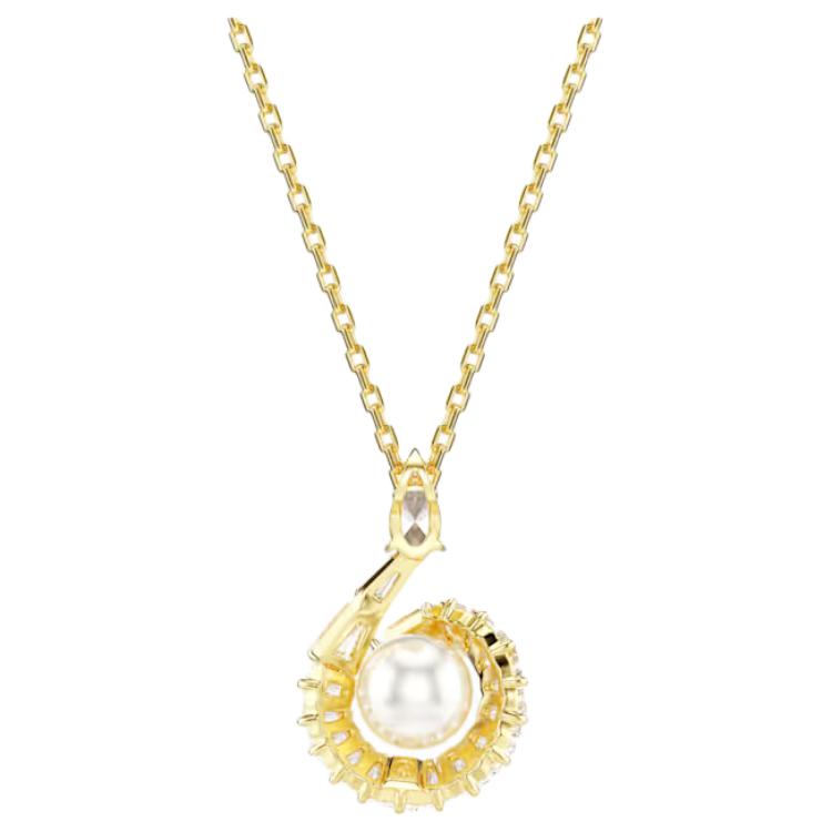 Swarovski Snake Pearl Pendant Imitation Crystal Necklace Women Necklace Gold 5698887