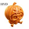 Cute Skull Doll Pumpkin Ornament, Hollow Ghost Face Design, 3D Printed Spooky Design Detailed Layered Halloween Figurine, for Desktop
