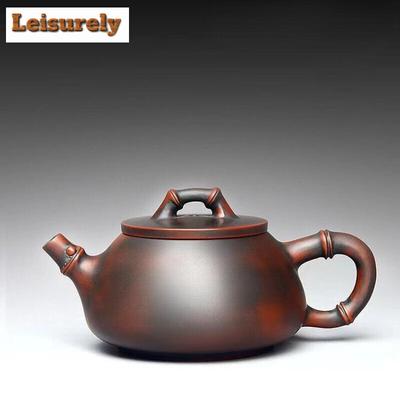 Teiera Creativa Qinzhou Nixing in Ceramica 220ml Fatta a Mano Nodo di Bambù Teiera Infusore per Tè di Bellezza Cucchiaio in Pietra Bollitore Servizio da Tè Cinese