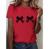 Letter Print T-shirt, Short Sleeve Crew Neck Casual Top for Summer & Spring, Women's Clothing