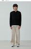 NODU Soft Henley Neck Round Long Sleeve Knit [Black]