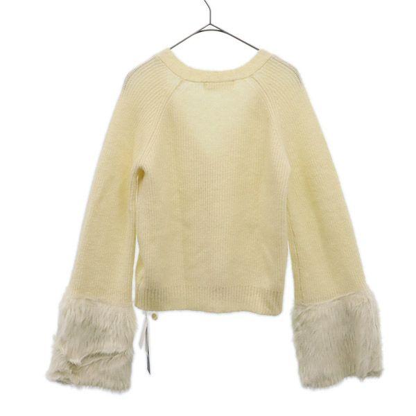 unused Lily Brown Long sleeve fur sleeves knit cardigan F white Women Used