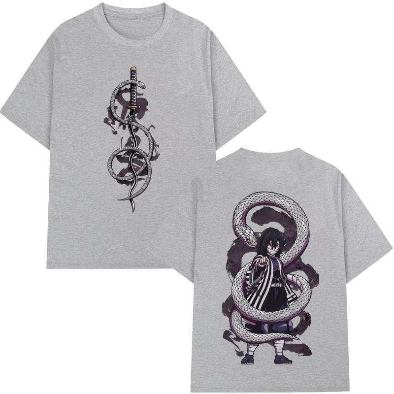 

Anime Demon Slayer Serpent Hashira Iguro Obanai T Shirts Men Women Clothing Fashion Oversized Short Sleeve Tshirts Streetwear S