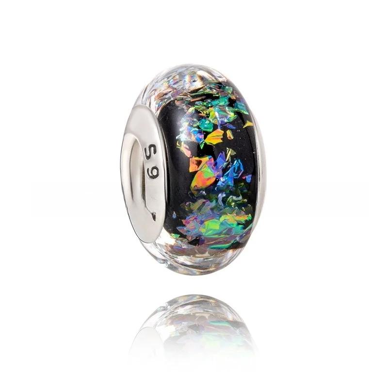 New Original Copper Murano Glass Charm Colorful Rainbow Snowflakes Stars Charm For Bracelet Diy Women Jewelry