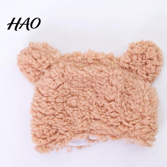Cat Headwear Pet Headgear Cartoon Shape Super Soft Fastener Tape Non-Fading Ultra-Thick Dress Up Hat Polar Fleece Dog Winter Warm Decor Supplies Puppy
