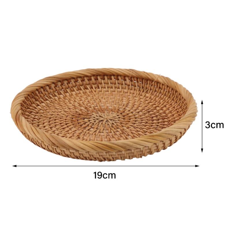 Rattan Fruit Tray Hand Woven Elegant Traditional Natural Rattan Serving Tray For Kitchen Counter Table S