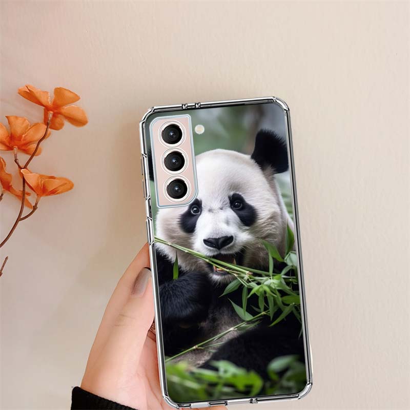 Panda Baby, Giant Panda Family Clear Phone Cases for Samsung S26 Ultra Galaxy S25 Edge S24 S23 FE S21 Plus S20 S22 S10 Cover Pat